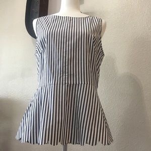 Banana Republic Petal Hemline Striped Blouse